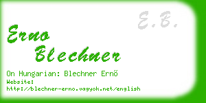 erno blechner business card